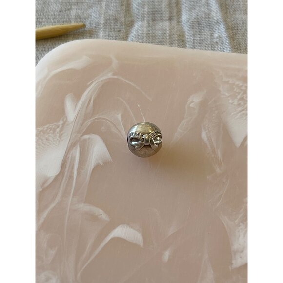 Pandora Dainty Bow Clip Charm Sterling 925 With Rhinestone Accent Retired Rare - Picture 8 of 8